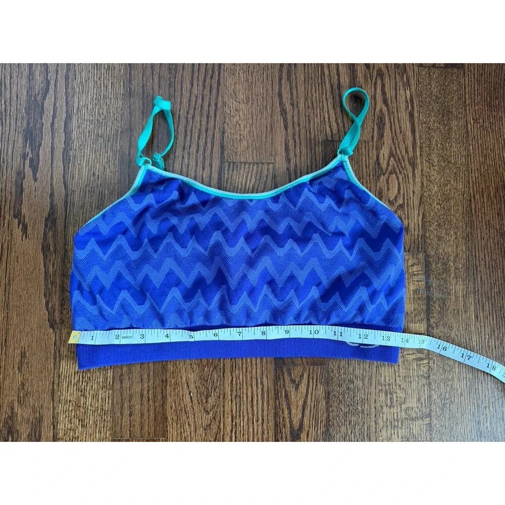 C9 Champion Women's Seamless Strappy Sports Bra – XXL (Blue/Teal Chevron)